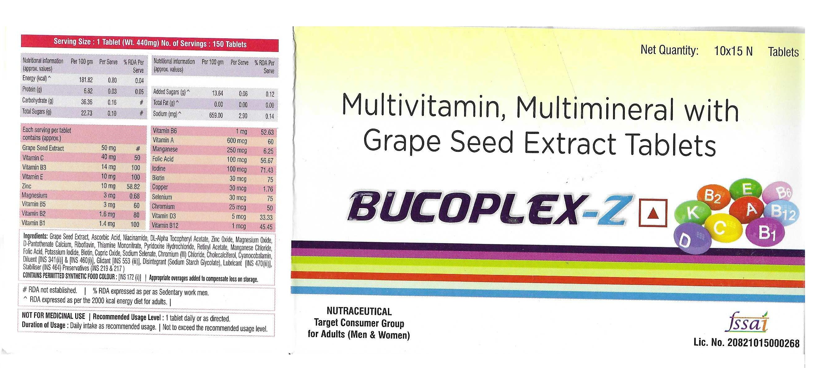 Bucoplex Z (Multi vit & Minerals)